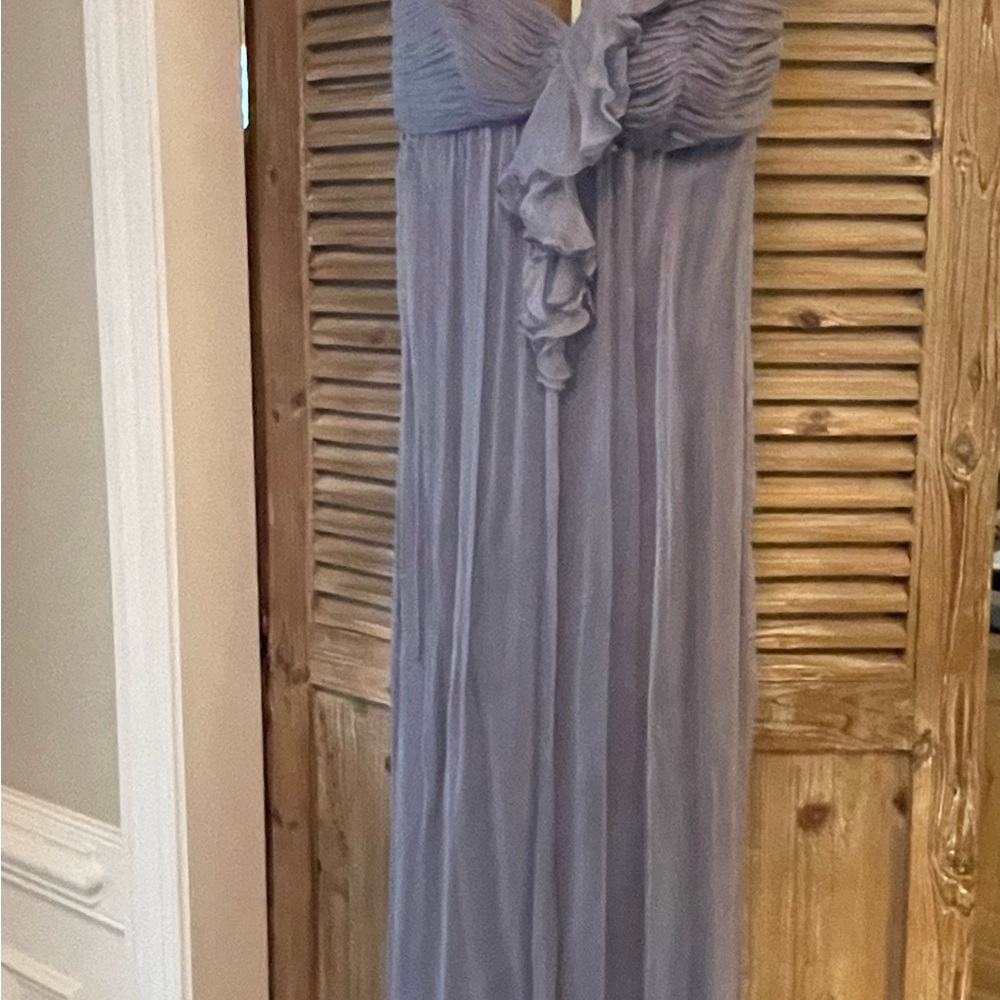 Amsale One Shoulder Soft Blue Gown
